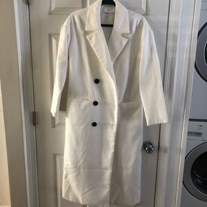 Missguided White Oversized Lined Coat- 0